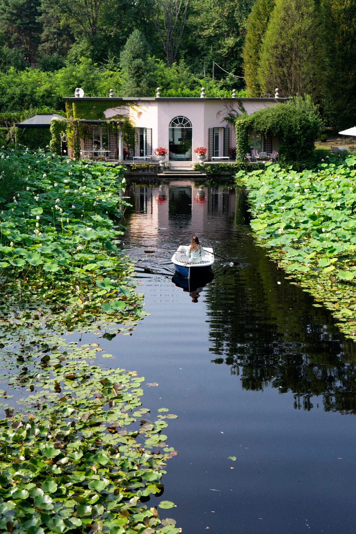 Neo-classical villa on a private lake